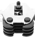 Close-up view of the Heavy Duty Manual Strapping Tensioner Tool For PP PET Plastic Bands Hand Sealer Kit With Ratchet Design.