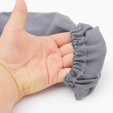 Close-up of Heavy Duty Welding Arm Protectors With Flame Retardant Gray Sleeve Guards showing elastic cuff detail.