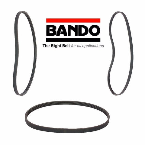 Beefed Up Drive Belt Set For 2.4L Toyota Tacoma 1998 2004 Four Cylinder Three Piece Replacement Kit with Bando logo