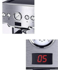 Close-up of control panel on 1.7L Semi Automatic Espresso Coffee Maker For Home And Office showing display and buttons.