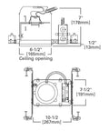 Technical diagram of New Construction Recessed Lighting Housing IC Rated Air-Tite Built For Speed Install 120V E26 Socket Base