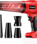 Cordless Leaf Blower 18V Beast Turbo Jet 580000RPM with 4 Nozzles, lightweight handheld blower for yard cleaning