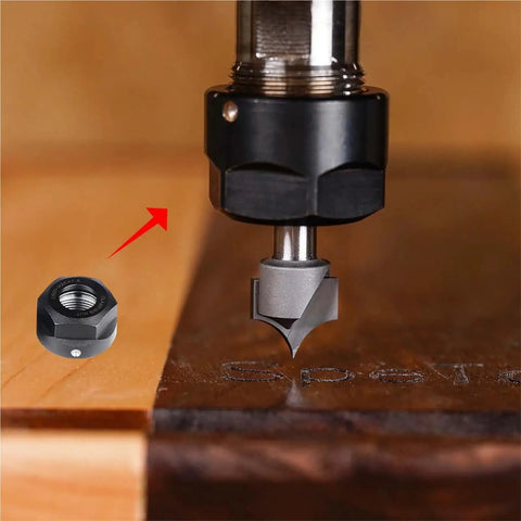 Top Shelf Er25 Collet Chuck Nut For Cnc Milling And Engraving Tools precision balanced tool holder in use with CNC router.