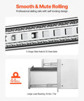 Outdoor Kitchen Drawers With Paper Towel Holder Stainless Steel Double Access Drawers for BBQ Island sliding mechanism view