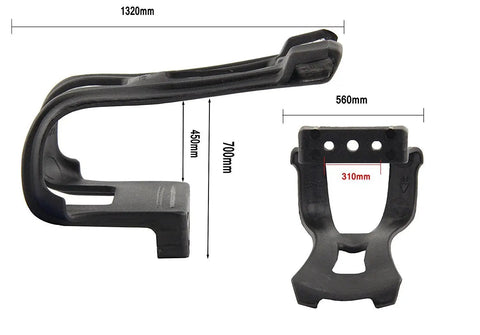 Toe Clip Straps For Bike Pedals, Universal Fit Cycling Toe Cages For MTB And Road Bikes, Lightweight Nylon Pedal Clips measurement diagram