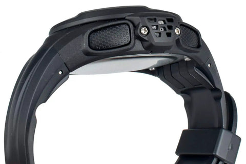 Side view of Wrist Mount Freediving Computer With Backlit Display Black One Size 99 Dive Log Stopwatch And Countdown Timers