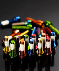 Colorful Six Pack Mountain Bike Stem Bolts M5 X 18mm Hex Socket Steel Screws for MTB DH BMX Road Bikes displayed on black surface