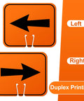 Six Pack Orange Traffic Arrow Signs For Detours And Road Barricades Left And Right Directional Arrows For Go Straight Go Left Go Right