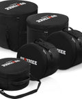 Ultra Heavy Duty 5 Piece Padded Drum Bag Set With Tough Durable Nylon Travel Cases for kick floor tom snare.