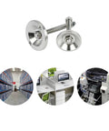 Built Tough Adjustable Furniture Levelers Twin Mount Holes Heavy Duty Machine Feet for stable shelves and desks.