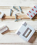 Out-Swing Door Lock For Home Security, Kidproof And Tamper-Resistant Latch With Quick Tool-Free Install, 3M Tape Or Screws, White Finish