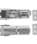 Heavy Duty Toggle Latch Clamp With Polished Stainless Steel Draw Lock Secure Installation Adjustable 2pc Set For Toolbox Desk Cabinet Gear, showing clamps and keepers.