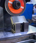 Heavy Duty Cast Iron V Block With 3-Inch Base, Precision Ground And Machined For Holding Large Workpieces At 90 Degrees During Drilling, Milling, And Grinding, 2 Pack on grinder table
