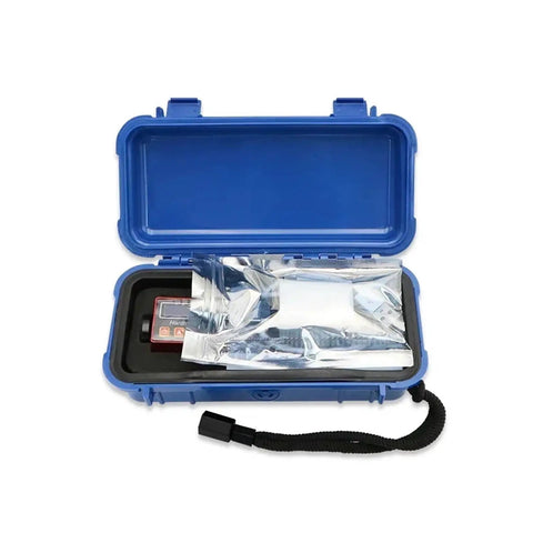 Built Tough Portable Pen Type Digital Leeb Hardness Tester in a blue protective case with packaging, ready for field use.