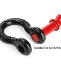 6 Pack Half Inch D Ring Shackle 2.0 Ton Capacity Heavy Duty Screw Pin For Tow Straps Winch Off Road Truck Recovery Black Powder Coated