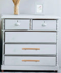 Gold Aluminum Cabinet Door Handles Set Of 2 For Wardrobes And Kitchen Cupboards Decorative Drawer Pulls on white dresser