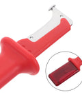 Heavy Duty Insulated Wire Stripper Knife With No Sweat Cable Cutting Razor Ergonomic Grip Handle for precise cable cutting.