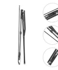 Heavy Duty Folding Umbrella Repair Kit Featuring Slick 8 Bone Metal Ribs And Weather Tough Frame shown from the side, black metal ribs.