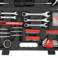 148 Piece Iron Household Tool Set In Red With Plastic Toolbox Storage Case The Go To Home Repair Kit With 12 Hex Keys