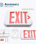 Six Pack Red Double Sided LED Exit Signs With Battery Backup For Businesses No-Brainer Install UL Certified AC 120/277V components display