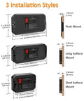 Rugged Digital RV Propane Gas Detector Alarm, Hardwired 12V DC with flush, long surface, and short surface mount options.