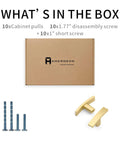Brushed Gold Cabinet Knobs 10 Pack Single Hole 2 Inch Solid Zinc Alloy Cupboard Drawer Knobs with screws and packaging