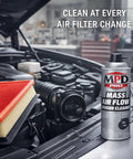Delicate MAF Sensor Cleaner Spray With Professional Formula That Cleans Without Residue, Safely Removes Buildup For Accurate Readings, And Boosts Engine Performance, Fuel Efficiency, And Throttle Response Pack One next to a car engine and air filter