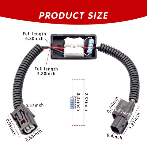 Plug And Play Honda Acura VCM Muzzler Harness Disable Kit With VCM Control Module Wiring Harness Plug Replacement For Acura 2013 And Up Pilot 2009 And Up Accord 2008 And Up Ridgeline 2007 And Up Odyssey 2007 And Up product dimensions shown on a white background