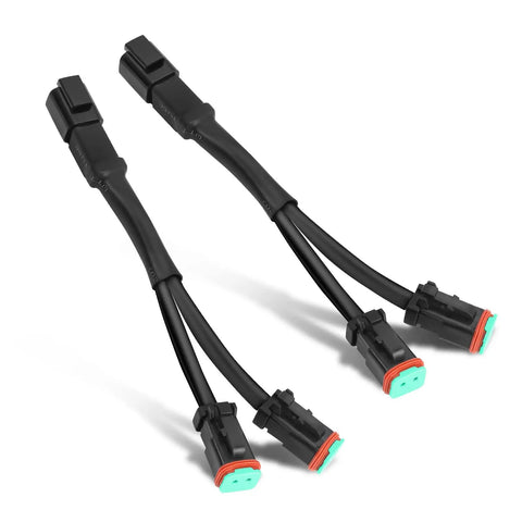 DT Wiring Harness 2 Lead With Universal Wiring Harness Splitters For Easy Car Audio Install, DIY Wiring Kit With 2 Adapters, Durable Connectors, Plug In Ready, Versatile Automotive Wiring Solution
