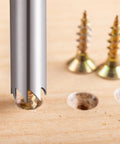 3-Piece 3/8 Inch Screw Extractor Set for Removing Stripped and Broken Screws Fast, Easy Out Tool Kit in action on wooden board