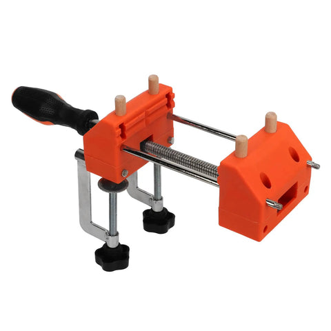 Home Table Bench Vise Clamp For Woodworking ABS And Stainless Steel Universal Clamp With Wood Pins For Bench Fixing Holding Small Pieces And Quick DIY Woodworking Tasks, orange with screw clamps