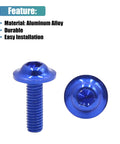 Close-up of M6 X 20mm Blue Aluminum Alloy Hex Socket Cap Bolt from 20Pcs M6 X 20mm Blue Aluminum Alloy Hex Socket Cap Bolts Universal Motorcycle Car Bumper Mudguard Fastener Kit.