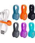 Six Pack Magnetic Cable Organizers With Silicone Twist Ties And Clips Colorful Headphone Cord Keeper For Desk Cable Management
