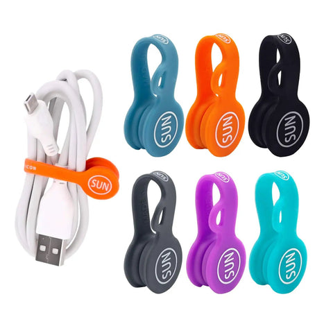 10 Pack Magnetic Cable Organizers Clips For Earbuds And Cords, silicone multicolor clips with paired USB cable