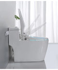 Next Level Smart Toilet Cover Featuring Heated Bidet Spray And Auto Open Close Lid Wireless Remote Bathroom Essential Fits Standard Bowls Heavy Duty Knockout Comfort with lid raised.