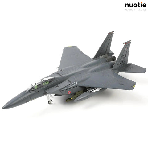 Dope 1 to 100 Scale F-15E Eagle Twin Engine Fighter Pre Build Model Kit Alloy Diecast Aircraft for Collection or Gift displayed