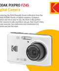 FZ45 16MP Digital Camera With 4X Optical Zoom And 27mm Wide Angle Lens, 2.7 Inch LCD Screen, camera with lens details and branding