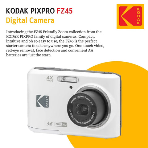 FZ45 16MP Digital Camera With 4X Optical Zoom And 27mm Wide Angle Lens, 2.7 Inch LCD Screen, camera with lens details and branding