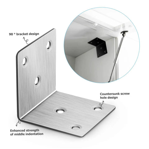 Built Tough Iron Corner Brackets For Cabinet Repair With Included Screws For Quick Diy Fixes No Sweat Power Drill Install For Shelves And Tables Slick Black Heavy Duty L Bracket Shelf Support Hardware Pack showing 90° design.