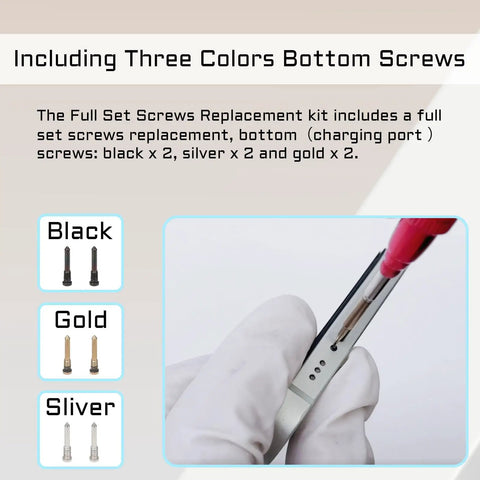 Top Shelf Complete Screw Replacement Set For iPhone 11 Full Frame Hardware Kit showing black, gold, and silver bottom screws.