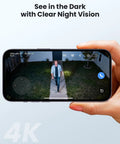 Image of a smartphone showing live footage from a 4K 8MP Outdoor Security Camera With Pan And Tilt, Wireless Home Surveillance.