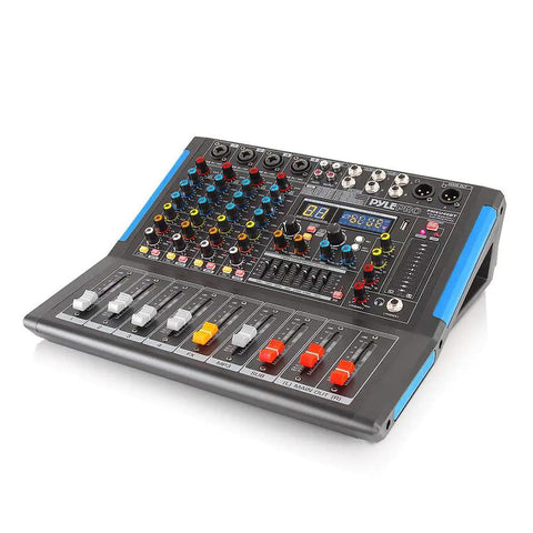 4 Channel Bluetooth Studio Mixer DJ Controller Interface with USB Recording for PC and Mac XLR Microphone Input and 48V Phantom Power