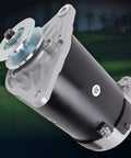 Starter Generator Replacement For Club Car Golf Carts EZ GO Toro Kawasaki Engines, side view against outdoor background.