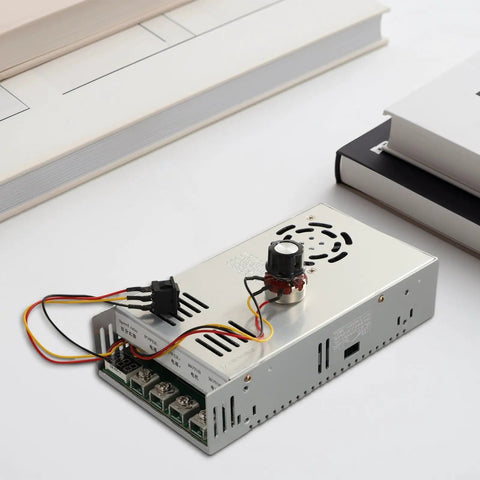 200A Peak DC Motor Controller For 12V To 48V Systems With Reversible Forward Reverse Control High Current Regulator Brushed DC Motor Driver Module Industrial Potentiometer, metal case with wiring