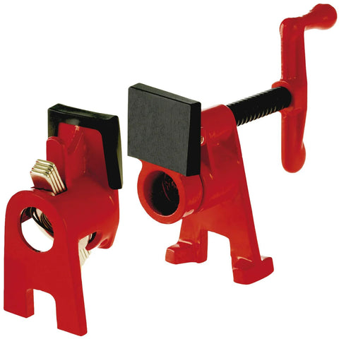 Half Inch H Style Pipe Clamp With Clutch Disc for easy adjustments along the bar in durable cast iron for woodworking and carpentry