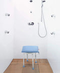 Shower Chair Cushion For Elderly And Disabled, Premium Breathable Mesh Foam Pad on shower chair, easy to clean and dries quickly.