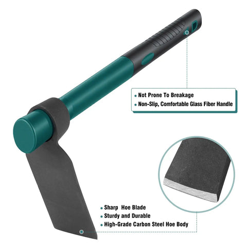 Two Tool Heads Garden Hoe Set With One Handy Handle For Flower Beds And Weeding Easy Install Multi Functional Gardening Kit With Durable Tools