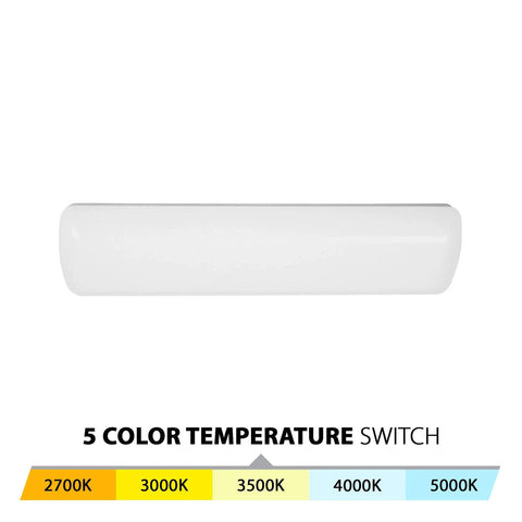 24 Inch LED Vanity Light And Flush Mount With 5 CCTs 2700K 3000K 3500K 4000K 5000K Energy Star Certified Damp Location White Finish Sleek Bath Fixture