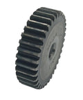 Side view of a gear from the beefy heavy-duty gear rack and pinion system with mod one point five bevel gear pinion 29 teeth hardened 45 steel CNC precision machinery
