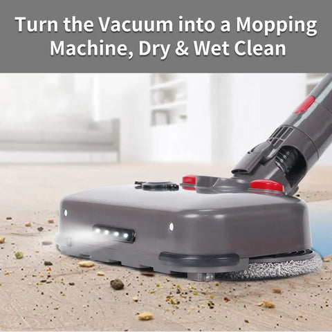 Mop Head Attachment For V7 V8 V10 V11 Vacuum Cleaners With LED Headlights, Water Reservoir, And 6 Reusable Mop Pads